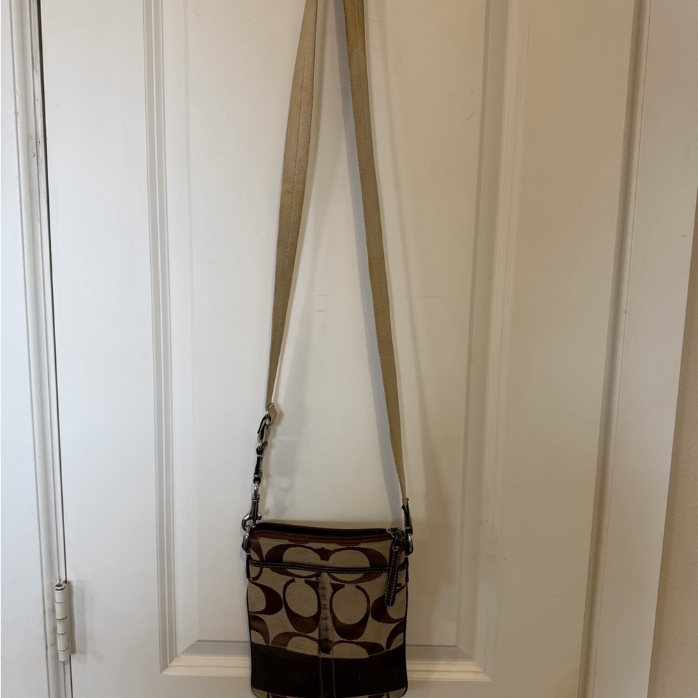 Coach Brown and Tan Crossbody Bag